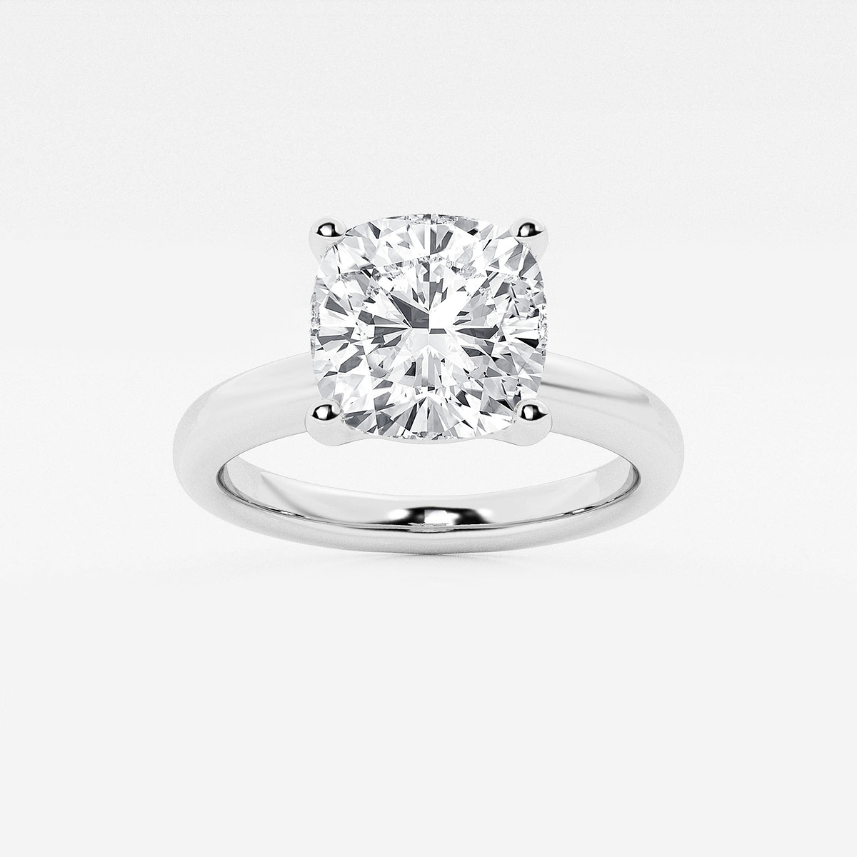 3 ctw Cushion Lab Grown Diamond Solitaire Engagement Ring